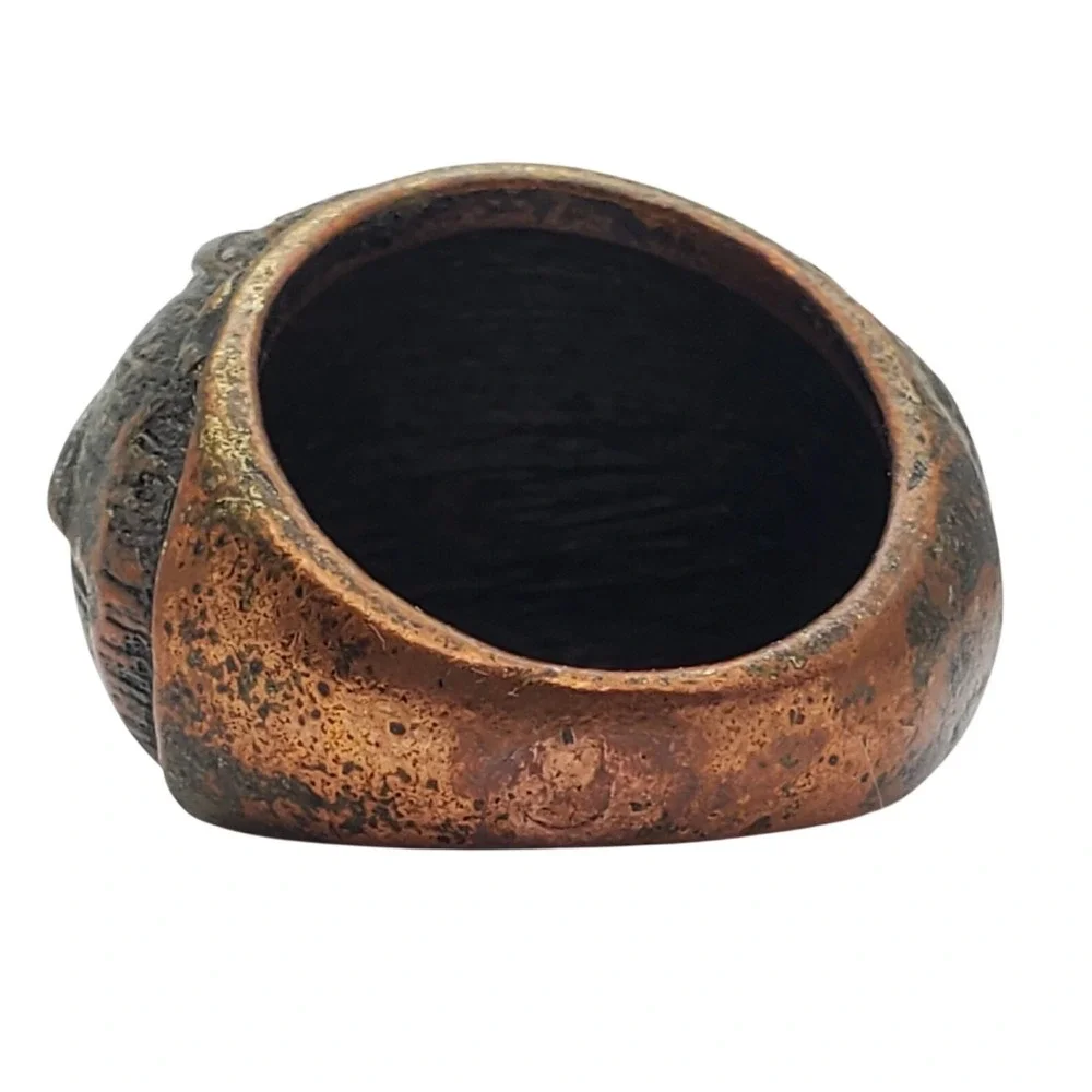 Chunky Dome Starburst‎ Crystal Ring Antique Brass Copper Vintage Style Size 5.5
